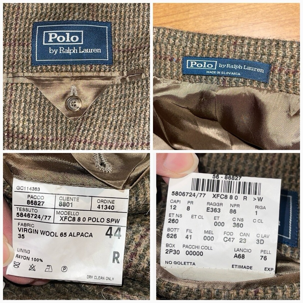 Polo Ralph Lauren Blazer Men 44R Brown Alpaca Wool Leather Knot Buttons Jacket - Picture 5 of 13